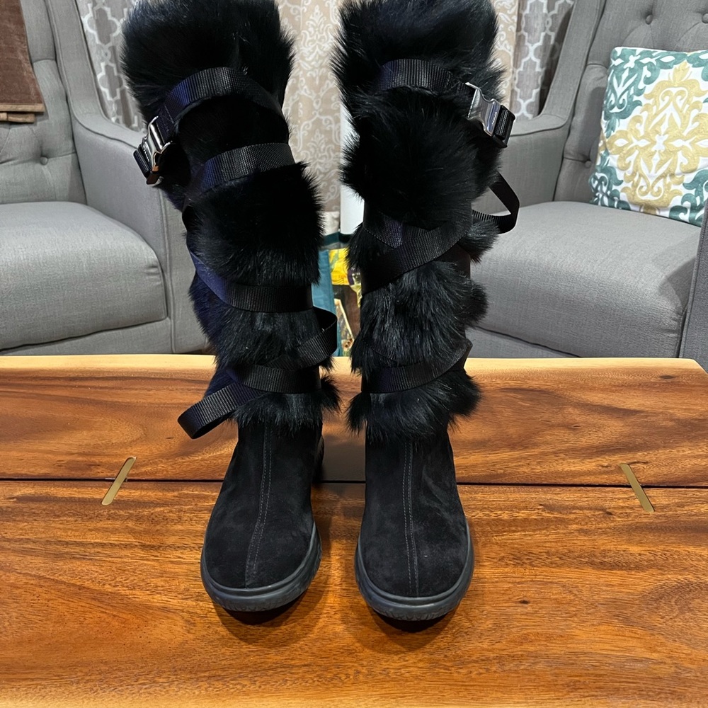 PRADA Boots size 37 faux fur and suede